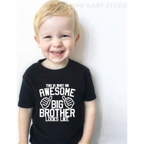 This Is What An Awesome Big Brother Look Like T-Shirt for Girls Summer Clothing Fashion Boys Tees Unisex Short Sleeves Tops
