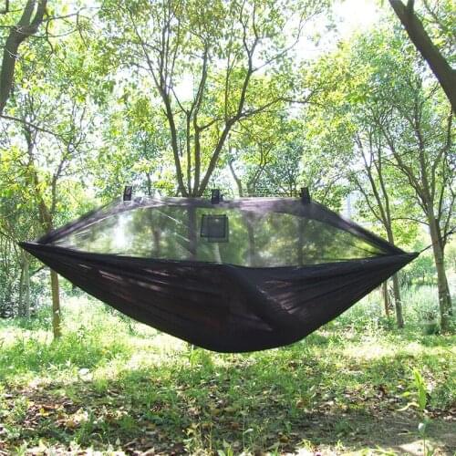 Summer outdoor camping hammock mosquito net single anti mosquito gauze hammock Parachute Nylon Camouflage Military Hammock tent