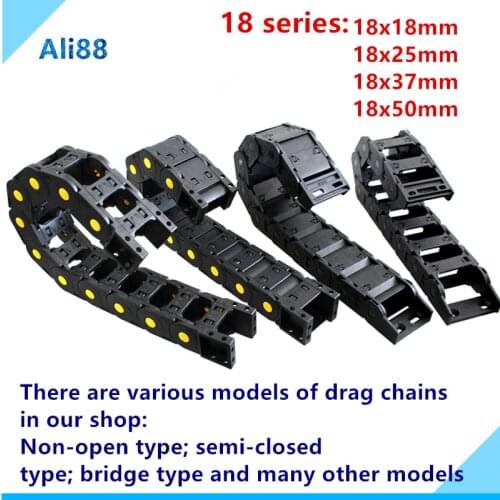 Cable Chains 18x18 18x25 18x37 18x50 mm Bridge/semi-enclosed Plastic Towline Transmission Drag Chain for Machine