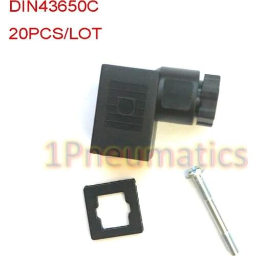 Free Shipping 20PCS/LOT DIN Connector Box Black Color Dark Brown DIN43650C Junction Box With Screw And Washe