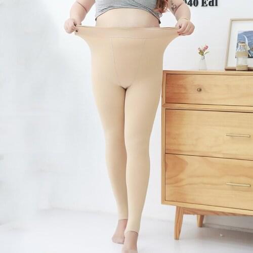 AECU Warm Womens Plus Size Velvet Winter Leggings Ankle-Length Keep Warm Solid Pants High Waist Large Size Women Leggings