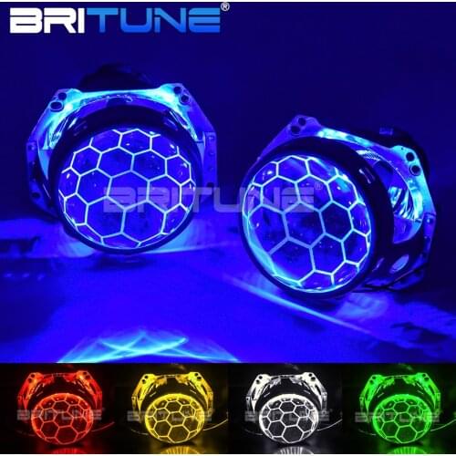 Hella 3R D2S Honeycomb Devil Eyes Lenses For Headlights Bi-xenon D1S D3S D4S HID LED Projector Blue Lens Car Lights Accessories