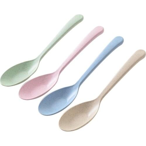 1PCS New wheat straw Spoon Portable High Quality Eco friendly tableware Children Rice Soup Spoons Home Kitchen Accessories