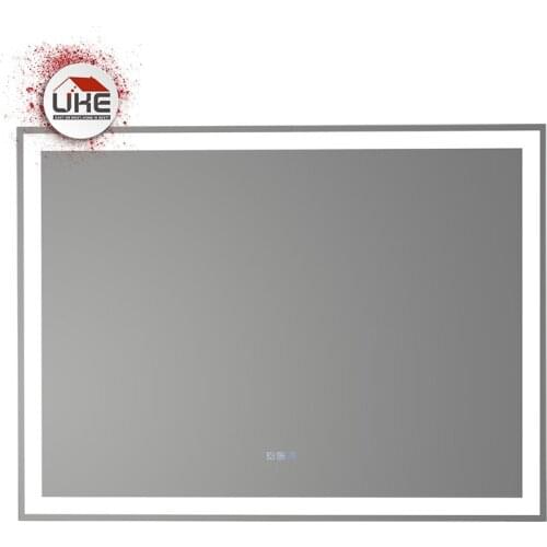 Bathroom Wall Mirrors with LED Light Smart Retangular Defogger High Reflection Silver Mirrors Custom Acceptable Make Up Mirror