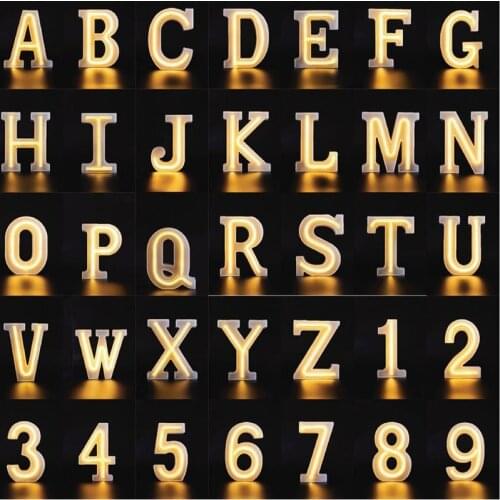 Night Light Neon Alphabet Lamp 26 Letters 0-9 Number Color For Birthday Wedding Party Bedroom Wall Hanging Decor Light Night