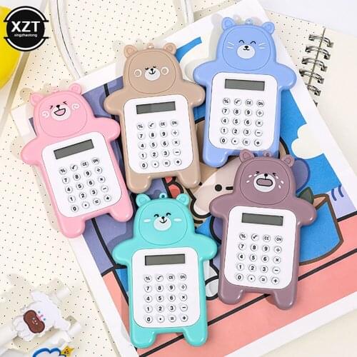 New Portable Kawaii Mini Calculator Pocket Size 8 Digits Display Cartoon Mini Ultra-thin Button Cute Calculator School Supplies