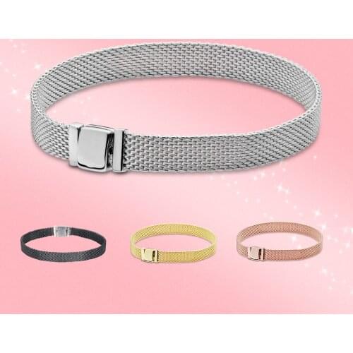 925 Sterling Silver Rose Gold Charm Original Bracelet Reflexions Bracelet European Brand Watch DIY Jewelry Gift