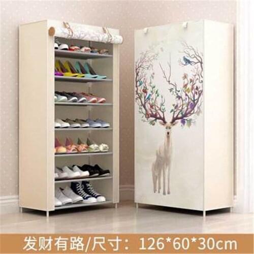 Shoe Rack Non-Woven Fabric Dustproof Shoe Cabinet Storage Cabinet Steel Frame Combined Shoemaker