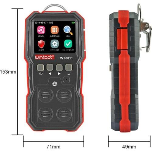 Portable Gas Detector Four In One Combustible Gas + Oxygen + Carbon Monoxide + Hydrogen Sulfide Detector (LEL + O2 + CO + H2S)