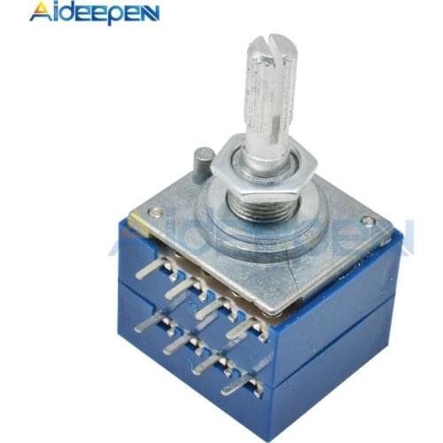 Aideepen Rotary Potentiometer ALPS RH2702 A100K 100K 50K Dual 8 Feet Potentiometer Stereo Speaker Amplifier Volume Potentiometer