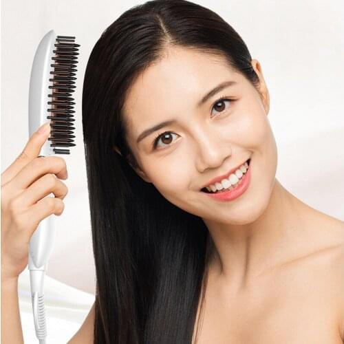 Professional Electronic Ionic Hair Comb 200℃ 110v/220v LED Digital Display Hair Straightener Brush Iron Smoothing Straightener