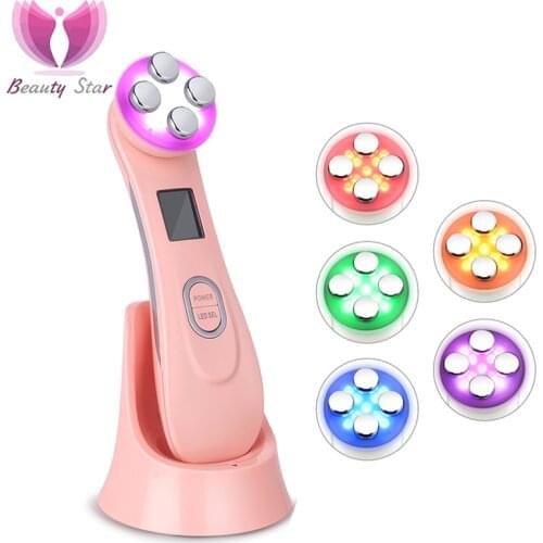 Beauty Star EMS Mesotherapy Electroporation RF Radio Frequency FacialLED Photon Skin Care Face Lift Tighten Beauty Machine