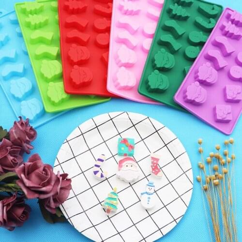 12 Even 6 Group Christmas Series Silicone Chocolate Mold Ice Grid Mold