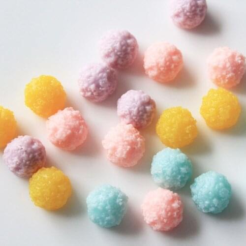 Cute Resin Sugar Candy Ball DIY Kawaii Resin Miniature Food Cabochons