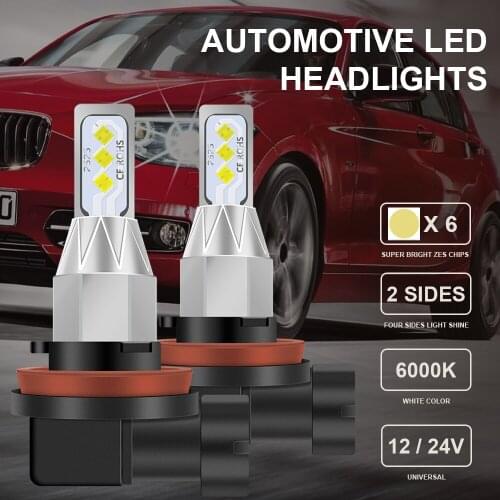 H4 LED Headlight Bulb H7 H11 H16 9005 9006 50W 3800LM/Set Super Bright 6000K White Replacement Fog Lights Auto Lamps