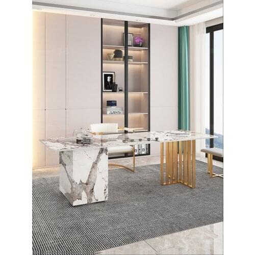 Light luxury rock plate tea table Simple tea table and chair combination Office tea set integrated modern Kung Fu tea table