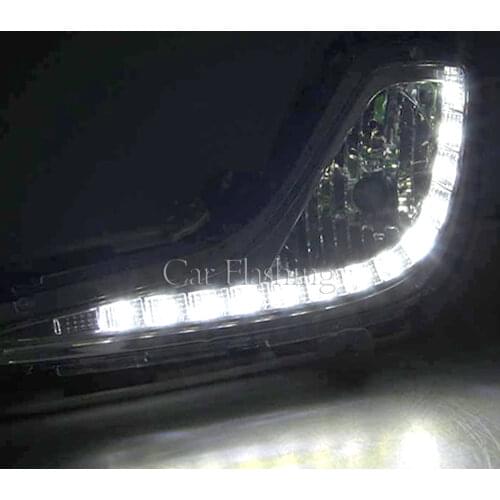 2PCS LED Daytime Running Light Fog Light DRL Xenon Lamp fog lamp cover daylight For Hyundai Accent Solaris 2010 2011 2012 2013