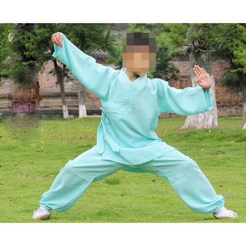 Unisex 8color high quality linen Wudang martial arts clothing shaolin monks tai chi suits children kung fu wushu uniforms