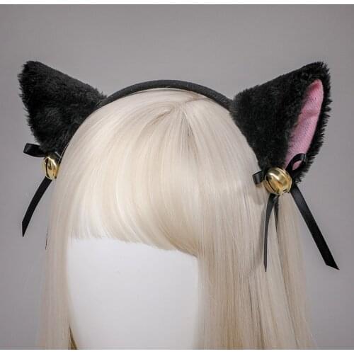 Cosplay Hairpin Headdress Bells Cat Ears Headband Lovely Anime Party Maid Cosplay Costume Cat Ears Bow With Bell Headbands Ears