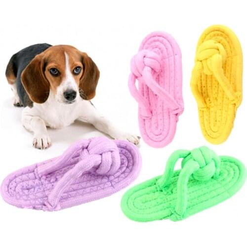 Dog Yellow Chewing Cotton Rope Flip-flop Bite-resistant Shoes Modeling Toy Pet Entertainment Relieve Boredom Add Fun Supplies