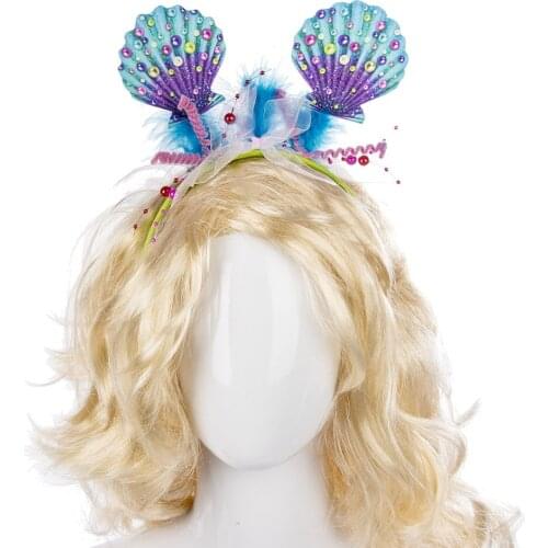 New 1PC Cute Colorful Pearl Shell Hairband Headband Hair Accessories Headband Hair Band for Girls Birthday Party Decoration