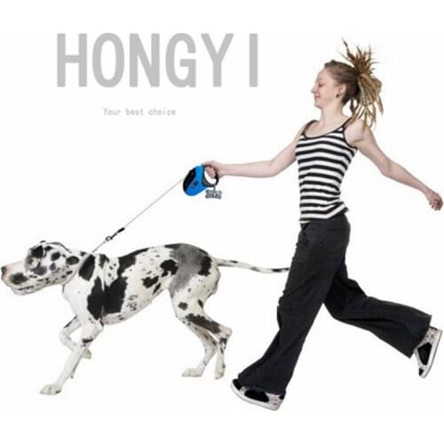 1 piece one-handed lock retractable dog leash extending walking leads leash running dog tractor hyena rope pet dog supplies