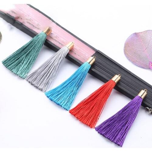 10pcs/lot 6cm Small Silk Tassels With Gold Cap For Earrings Pendant DIY Jewelry Making Findings Accessories