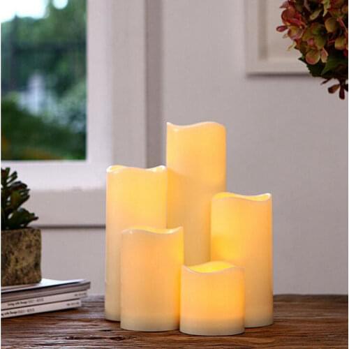 15/13/10/7cm Cylindrical Flickering Battery Operated Led Candle Light Flameless Christmas Lamp Dropshiping