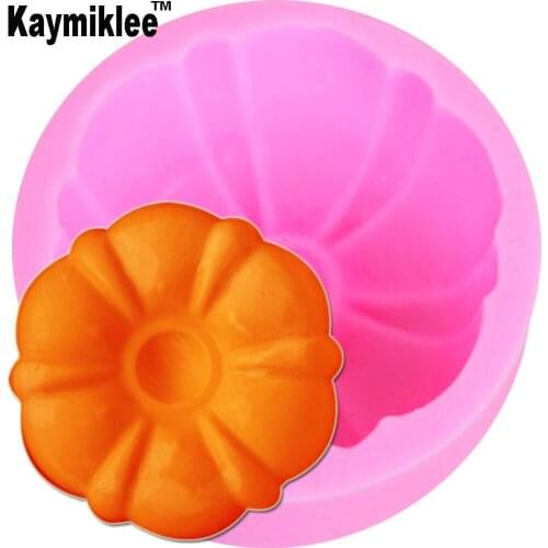 Kaymiklee S088 3D Pumpkin Silicone Soap Mold Flower Mould Candle Molds Crafts DIY Forms