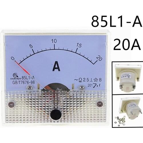 AC Analog Meter Panel 20A AMP Current Ammeters 85L1 0-20A Gauge