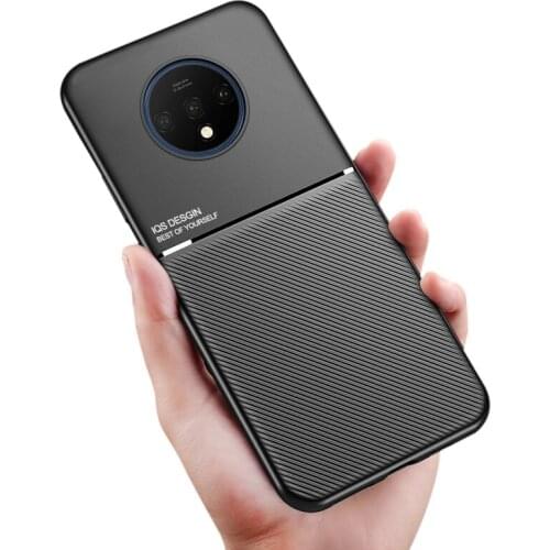 For Oneplus 7T Pro Case Business Carbon Fiber Silicone Magnetic Shockproof Cover For Oneplus 7 Pro For One Plus 7 T Pro Case