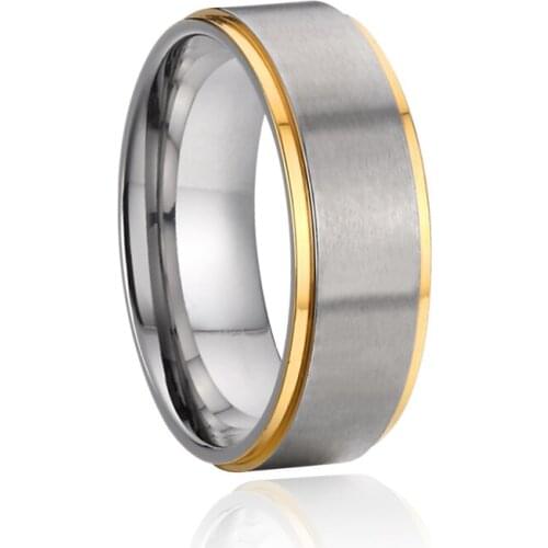 Handmade Two Tone love wedding band jewelry couple rings for men marriage anniversary fashion mens ring male 6mm 8mm