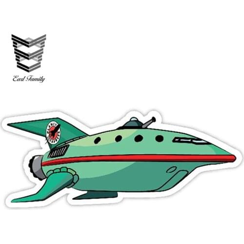 EARLFAMILY 13cm X 5.9cm Funny Planet Express Spaceship Decal Cartoon Car Styling Auto Motorcycle Decoration Graphic Car Sticker