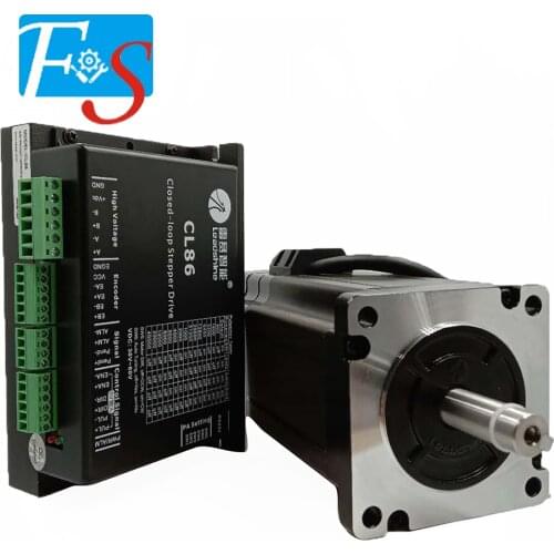 CNC Router Leadshine NEMA 34 2 phase 12N.m closed loop stepper motor With brake 86CME120-BZ + CL86 losed Loop Servo Driver