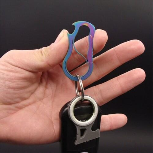 EDC Outdoor Pocket Tool Stainless Steel Hanging Anti-lost keychain Stainless Steel Anti-theft Lock Outdoor Backpack Carabiner