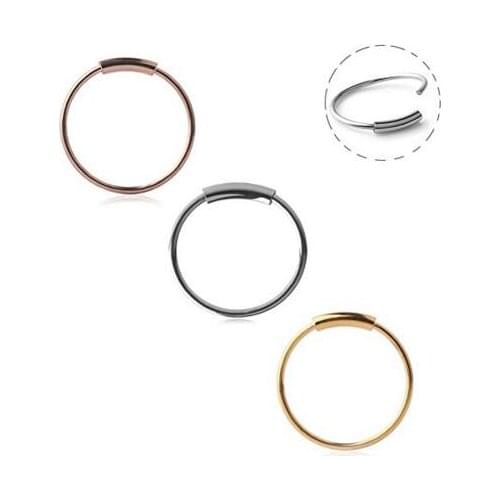 22G Stainless Steel 8mm Hinged Segment Ring Hoop Ring Ear Lip Nose Septum Ring