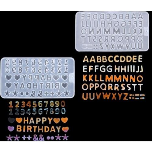Crystal Epoxy Resin Mold Alphabet Letters Number Symbol Ornament Keychain Casting Silicone Mould DIY Crafts Jewelry Pendant