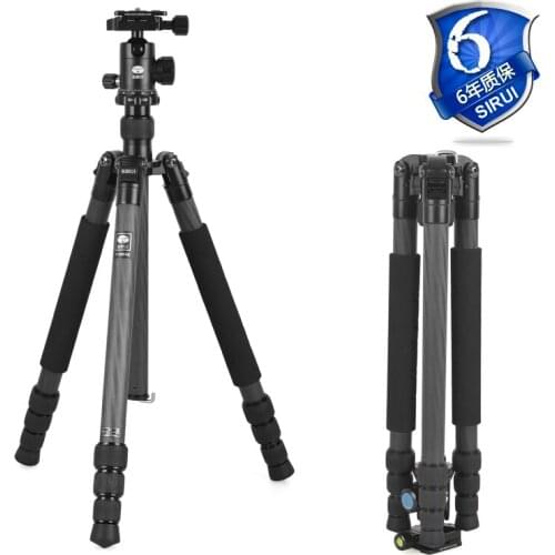 Sirui T-1204X T1204X Carbon Fiber Portable Flexible Camera Tripod G10KX Ball Head 4 Joint Carrying Bag Max Load 10kg DHL