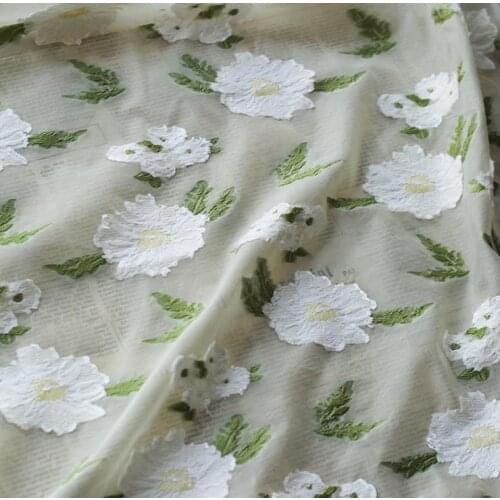 Embossed flower yarn-dyed cut floral yarn, beautiful womens nylon-polyester nylon blended fabric