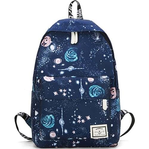 Teenages Students Galaxry Printed Waterproof Backpack Bag High College School Large Capacity Casual Outdoor Daypack Bag Male Bag