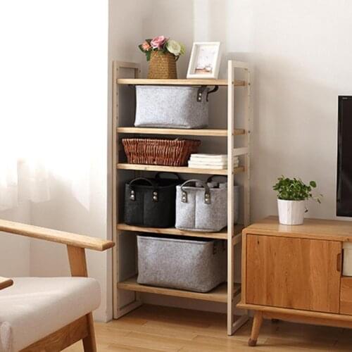 1PC Foldable Felt Storage Bins Baskets Containers With Handles For Home Closet Bedroom Drawers Home Organizers Storage Baskets