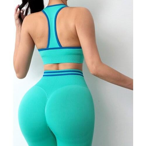 Contrasting Color Sports Female Hip Lift Professional Fitness Running Yoga Pants