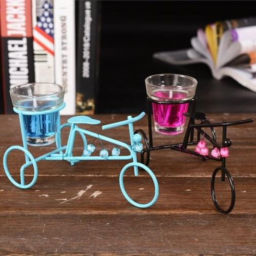 Bicycle Metal Glass Jelly Candles Sconce Candles Romantic Candlelight Dinner Cup-shaped Candle Candlestick Lantern Candle Holder