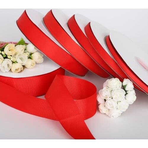 Pick Size 7mm/10mm/15mm/20mm/25mm/38mm RedColor 5 Yards/lot Grosgrain Ribbon for Wedding Party Decoration&DIY Gift Wrapping