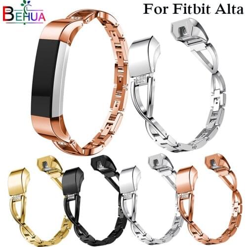 High Quality Replacement Alloy Crystal Rhinestone Wristband Band Strap Bracelet For Fitbit Alta/For Fitbit Alta HR Watch Band