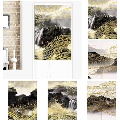 Chinese Ink Painting Bedroom Living Room Door Curtain Home Decoration Partition Half Curtain Shower Toilet Geomantic Curtain