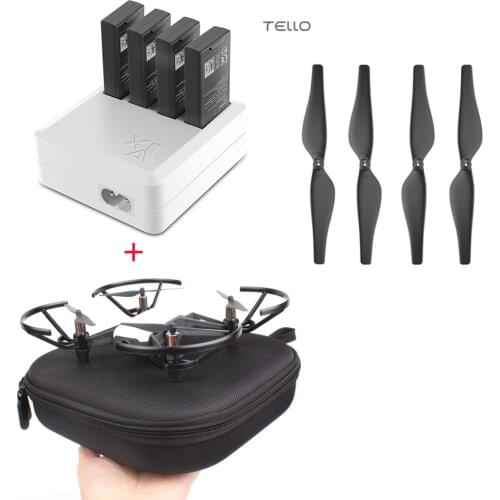 Charger 4in1 For DJI TELLO Multi Battery Charging Hub + Carrying Case Storage Box + Quick-Release Propellers Propeller