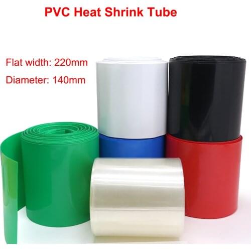 1 Meter Width 220mm PVC Heat Shrink Tube Dia 140mm Lithium Battery Pack Insulated Film Wrap Protection Case Wire Cable Sleeve