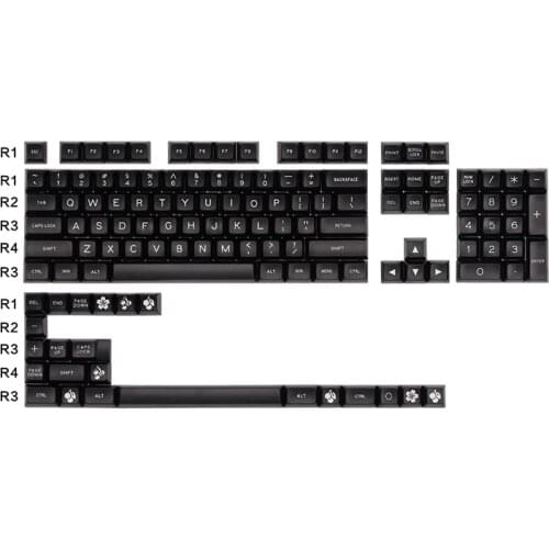 127 keys MAXKEY doubleshot keycaps SA Double shot ABS keycap black for cherry mx mechanical keyboard