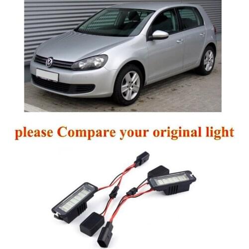2pc Car Accessories Special Car License Plate Lamp For vw Golf 4 5 6 Eos Lupo New Beetle Passat CC Passat 4D canbus error free